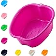 Large Foot Bath Spa Bowl Plastic Pedicure Bowl Massage Foot Tub,for Pedicure, Detox and Massage, Perfect to Soak Your Feet, Toe Nails and Ankles,Can be Soaked to Remove Dead Skin and Calluses (Purple)