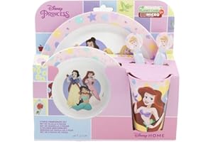 My sweety pop - Kindergeschirr Set - Lunchset - 5-teiliges Set - Teller - Schüssel - Glas - Gabel - Löffel - Disney Prinzessinnen - Mädchen