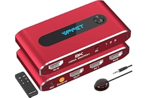 CMSTEDCD 8K 60Hz HDMI Switch 2.1 3 Entrada 1 Salida Control Remoto IR Switch HDMI 4K 120Hz Soporte Ultra HD 3D HDCP 2.3 Dolby-trueHD Conmutador HDMI para PS4 PS5 Xbox TV Proyector con Controlador IR