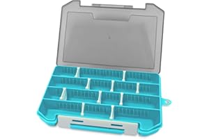 FATIYA Tackle Box Removable Inserts, Fishing Tackle Box with 10 Dividers, Visible Fishing Tackle Storage Organizer Case, Lure Bait Storage Container with Adjustable Compartment (Blue)
