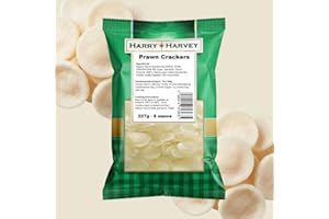Harry Harvey Prawn Crackers Uncooked 227g | Chinese Prawn Crackers for Takeaway Style at Home | Uncooked Prawn Crackers Discs, Fry Until Fluffy & Crispy | Authentic Prawn Crisps & Prawn Chips Snack