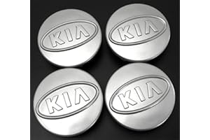 ZHENGYANGJIUJIU Lot de 4 caches moyeu jante alliage logo KIA, 59 mm - 60 mm, gris