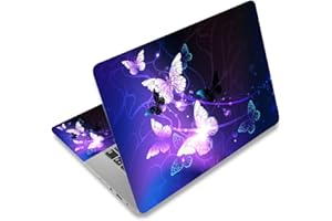 TOLULU Laptop Skin Sticker Decal,12" 13" 13.3" 14" 15" 15.4" 15.6 inch Laptop Vinyl Skin Sticker Cover Art Protector Notebook PC (Free 2 Wrist Pad Included), Decorative Waterproof Removable, Art Butterflies