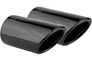 L & P CAR DESIGN L&P A289 2 Auspuffblenden Auspuffblende Schwarz Chrom Edelstahl spiegel poliert kompatibel mit Golf 7 VII Variant Kombi Plug&Play Endrohrblenden Endrohrblende Auspuff Blende Endrohre