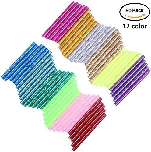 20 Watt warm for Glue Gun in temperatula between 160 – 180 &amp; # x2103; with 60/Pack Hot Glue Stick for the Cosmetics of the Case, Seal, Wax Various D 'Craft Projects of Creative DIY and Hobby Includes 30 coloured Stick Transparent and 30 Stick