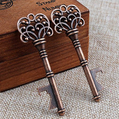 aytai 50 Stück Hochzeit Favor Antik Schlüssel-Flaschenöffner + Tags + Kissen Candy Boxen, für Baby-Dusche Geschenke für Gäste Party Bankett Bar Supplies - 5