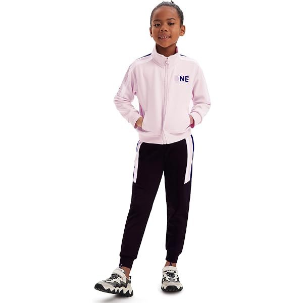 Girls' 2-Piece Tracksuit Set – Full Zip Jacket & Jogger Pants Activewear Outfit