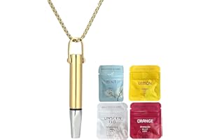 MENUY Smoking cessation aid necklace with 12 aromatherapy nicotine-free resistance filters for breathing training and relaxation, anxiety stress relief adults, premium smoke-free with real smoke feeling