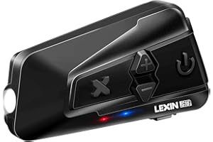 LEXIN G16 Interfono Moto Con Radio FM, Comunicazione Di Auricolare Bluetooth Per Casco Con Cancellazione Del Rumore, Wireless Universale Fuoristrada/Motociclo (G16 Pacchetti unico)