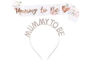 JEOPKO Mummy to Be Sash Set,Rhinestone Tiara Crown Headband,Mummy Sash,Mummy to Be Gifts Baby Shower Sash Party Decoration for Gifts to Mum Accessories Decor Favour Party Supplies.