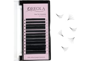 Oreola Easy Fan Lashes D Curl 0.07 9-16mm 1 Second Fast Fan Volume Lashes Auto Blooming Seda Extensiones de pestañas, Cluster 3D 4D 6D 8D Volumen Extensiones de pestañas Practice Lashes