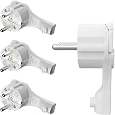 Flat Angled Male Plug with Plastic Grounding Contact 8 mm Height Folding Handle Bend Protection 250V 16A for Cable up to 3 x