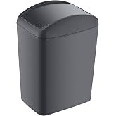 Smartware Soft Trash Can Rotary Lid Anthracite 10 LT - ANTHRACITE, Multi-Purpose Rotary Lid Trash Can
