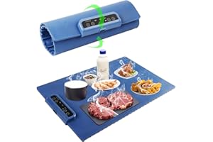 VIAIK Scaldavivande Elettrico Portatile, Vassoio Riscaldante Elettrico con 3 Regolabile di Temperatura, 3 Modalità di Timer, Tappetino Riscaldante per Cucina, Buffet, Viaggi e Feste, Lnsulation board