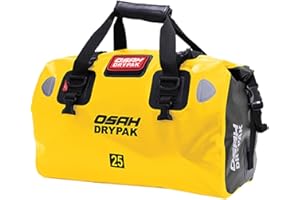 Greanthour Bolsa seca impermeable para motocicleta, bolsa de sillín con cierre superior enrollable, gran espacio de almacenamiento, para asiento trasero de motocicleta (amarillo, 25 L)