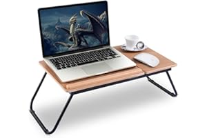 GIANTEX Stolik pod laptopa, stolik do łóżka, stolik na notebooka, składany, taca do łóżka, regulowany kąt, taca na laptopa, stół roboczy do pracy, czytania, pisania lub śniadania, 55 x 32 x 23 cm