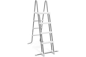 Intex - 28076 - Échelle Double Sécurité Pour Piscine De 1M22 Avec Marches Amovibles, 80 X 40 X 122 cm, Blanc