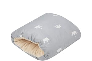 NAROOTE Poduszka do karmienia niemowląt, lekka miękka poduszka do karmienia piersią do podróży (szara korona)