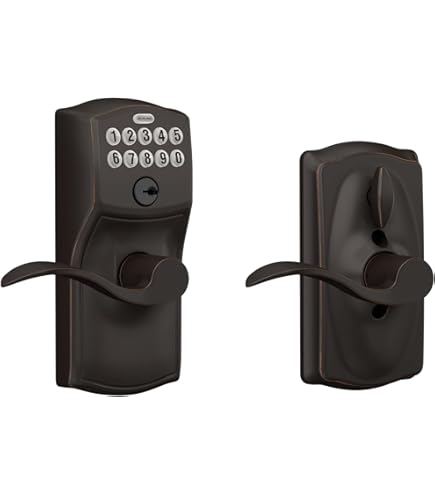 Kaba Simplex 5000 Series Cylindrical Mechanical Pushbutton Lock, 13mm Throw Latch, Floating Face Plate, 70mm Backset, Kaba Cylinder (Schlage"C" Keyway) Included, Winston Lever, Satin Chrome Finish