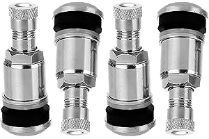 SUGHUG Valvole Cerchi Pneumatici,4 Pezzi Universali Valvole in Metallo, Universali per Cerchioni in Acciaio Da 11,3 mm,Valvole Pneumatici Auto,Argentate Valvole D'acciaio
