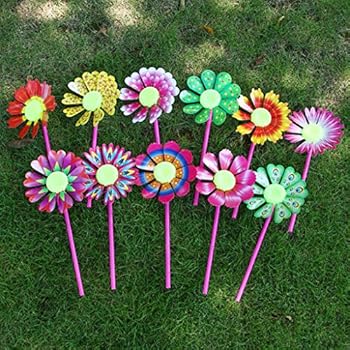 Windspiel Windmühle Windrad Gartendeko Kindergeburtstag Geburtstag 4 er