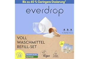 ‎EVERDROP everdrop Vollwaschmittel (76 Waschladungen) - Nachhaltigere Pflege für weiße & helle Textilien