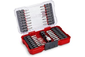 Original Einhell M-CASE de 33 piezas. Juego de puntas (para atornilladores a batería y taladradoras con puntas de 50 mm de acero S2, portapuntas de cambio rápido de acero al carbono incl.)