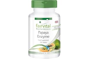 Fairvital | Papaya Enzyme - Vegan - HIGH Dosage - 100 Tablets - with Papain, amylase and protease