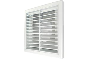 GEFONG Rejilla de Ventilación de Pared 4 Pulgadas 100mm con Malla Antiinsectos para Secadoras Ventilaciones Baño y Techo Extractores Plástico Blanco 1 Pieza