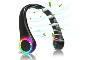 ITSHINY Bladeless Neck Fan, Portable Neck Fan, Cooling Hanging Neck Fan, 4000mAh Mini Cooling Fan, Personal Neck Fans Rechargeable with 3 Speeds LED Light for Women Man Home Office Travel Outdoor