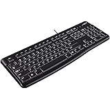 Logitech K120 Clavier filaire Business Windows, Plug-and-Play USB, Touches Silencieuses Ultra-Plates, Taille Standard, Etanch