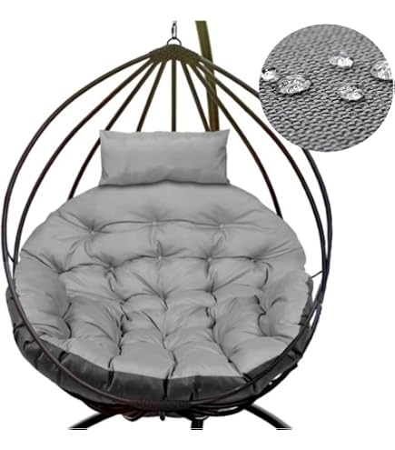 Tata Home - Sedia A Dondolo Poltrona Intrecciata Sospesa Da Giardino Con Morbido Cuscino Misura Media A5517