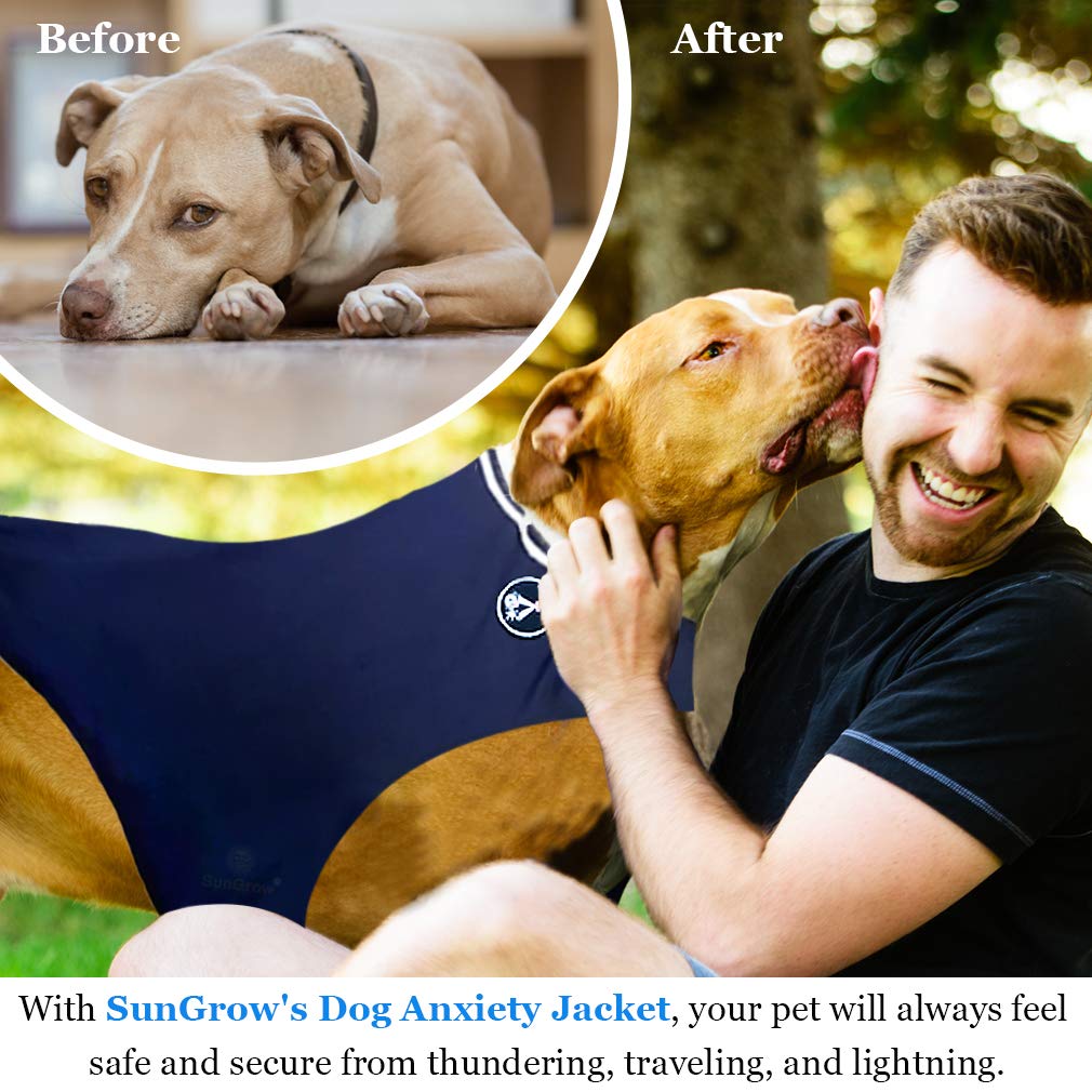 SunGrow Dog Anxiety Vest, 33 Inches Chest Circumference and 25 Inches