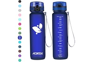 AORIN Sports Water Bottle - 350ml/500ml/750ml/1L,Tritan Gym Bottle BPA-Free & Drinking Bottles, Leakproof，One Click Flip Lid/Kids,Adults,Gym,Outdoor Sport