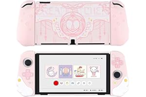 GeekShare Cute Case Compatible with Nintendo Switch OLED Console and Joy Con- Shock-Absorption and Anti-Scratch Slim Cover Case with Ergonomic Design for Switch OLED Model- Star Wings