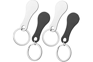 JOYSKY 4 sztuki metalowych żetonów do wózka na zakupy, stal nierdzewna, metalowy wózek na zakupy, zdejmowany breloczek do kluczy