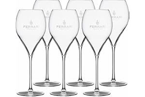 FERRARI TRENTO F.lli Lunelli S.p.A. Ferrari - Set di 6 bicchieri da champagne con logo da 0,1 l, colore: Trasparente