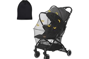 AUPOWER Pram Net, Universal Baby Mosquito Net For Pushchair, Washable, Foldable & Breathable Pram Fly Insect Bug Net with Two-way Zipper & Storage Bag Protection Cover for Pram, Buggy, Carrycot