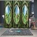 Produktbild LIJINCHENG-Shower Curtains Bad Stoff Vorhänge Garten Gedruckt Duschvorhang Wasserdicht Und Schimmel Beweis Digitaldruck Blumen Dekorative Bad Bad Vorhänge Mit 12 stücke Haken 71"x 71" Duschvorhang