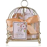Accentra - HONEY JASMINE Shower Gift Set for Women in Beautiful Wire Basket - 3 Piece Treatment Kit with Shower Gel, Body Lot