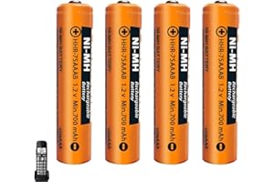 MILKLILY HHR-75AAAB Batterie Ricaricabili AAA 700mah 1,2v per Cordless Gigaset, NI-MH Pile Ricaricabili AAA 700 mah per Panosonic Telefoni Cordless - confezione da 4