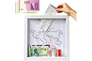 WDMJxar Marco de fotos 3D, 20 x 20 cm, caja de almacenamiento de aventura, marco de fotos, hucha para viajes de cine, eventos deportivos, entradas de conciertos (blanco, M)