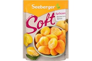 Seeberger Abricots moelleux : abricots délicieusement moelleux et tendres - texture douce et veloutée - sans sucre ajouté - séchés - dénoyautés, vegan (1 x 200 g)