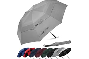G4Free 62 Inch Paraguas de Golf Portátil Abierto Automático Paraguas de Viaje Compacto A Prueba de Viento Paraguas Deportivos de Doble Techo Ventilados de Gran Tamaño