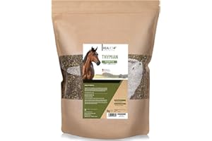 ReaVET thym pour Chevaux 1kg - Thym frotté I de qualité supérieure, Aliment Unique adapté à l'espèce pour Chevaux, Herbes Pures sans additifs