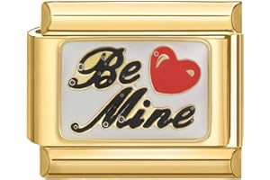 Hoomall Italian Charms Armband Gold Damen 9mm Vergoldet Modular Italian Bracelet Charm Italian Stil Armband Glieder Zubehör DIY Italienische Style Charm Schmuck Mädchen Geschenk