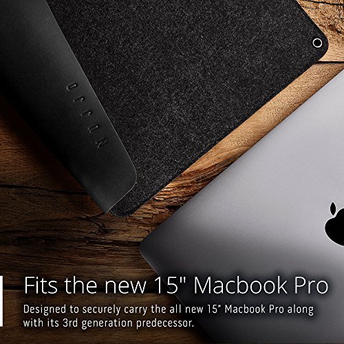Mujjo MUJJO-SL-033-BK Low-Key Leder Hülle für Macbook Pro Retina 15 schwarz - 2