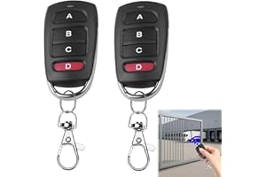 Huybaa 2 Piezas mando garaje universal,mando puerta garaje 433Mhz,mando a distancia universal para coches, puertas de garaje y portones,4 botones(negros y rojos)