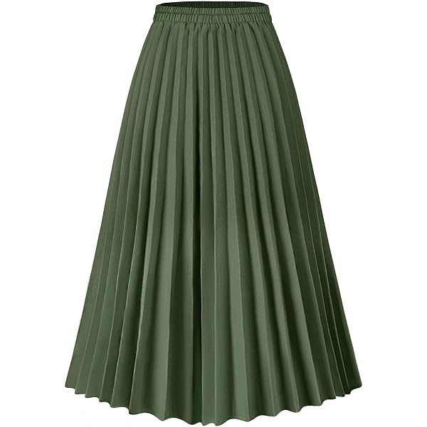 Jupe Longue Trapèze Plissée Taille Haute Femme - Jupe Fluide Contrôle Du Ventre Été Automne