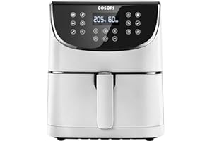COSORI Friteuse sans Huile 5,5L XXL avec 100 Recettes, Air Fryer 1700W, Friteuse à Air Chaud avec 11 Programmes, et aussi Faites Cuire, Frire, Rôtir et Griller tous vos Aliments, Blanche, CP158-AF